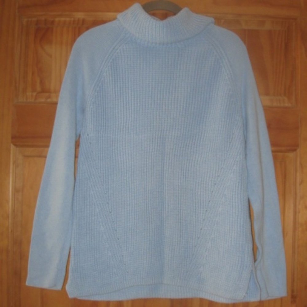 Lands' End Pale Blue Turtleneck Sweater